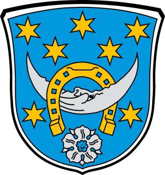 Im Bild ist das Wappen der Gemeinde Roßdorf zu sehen.