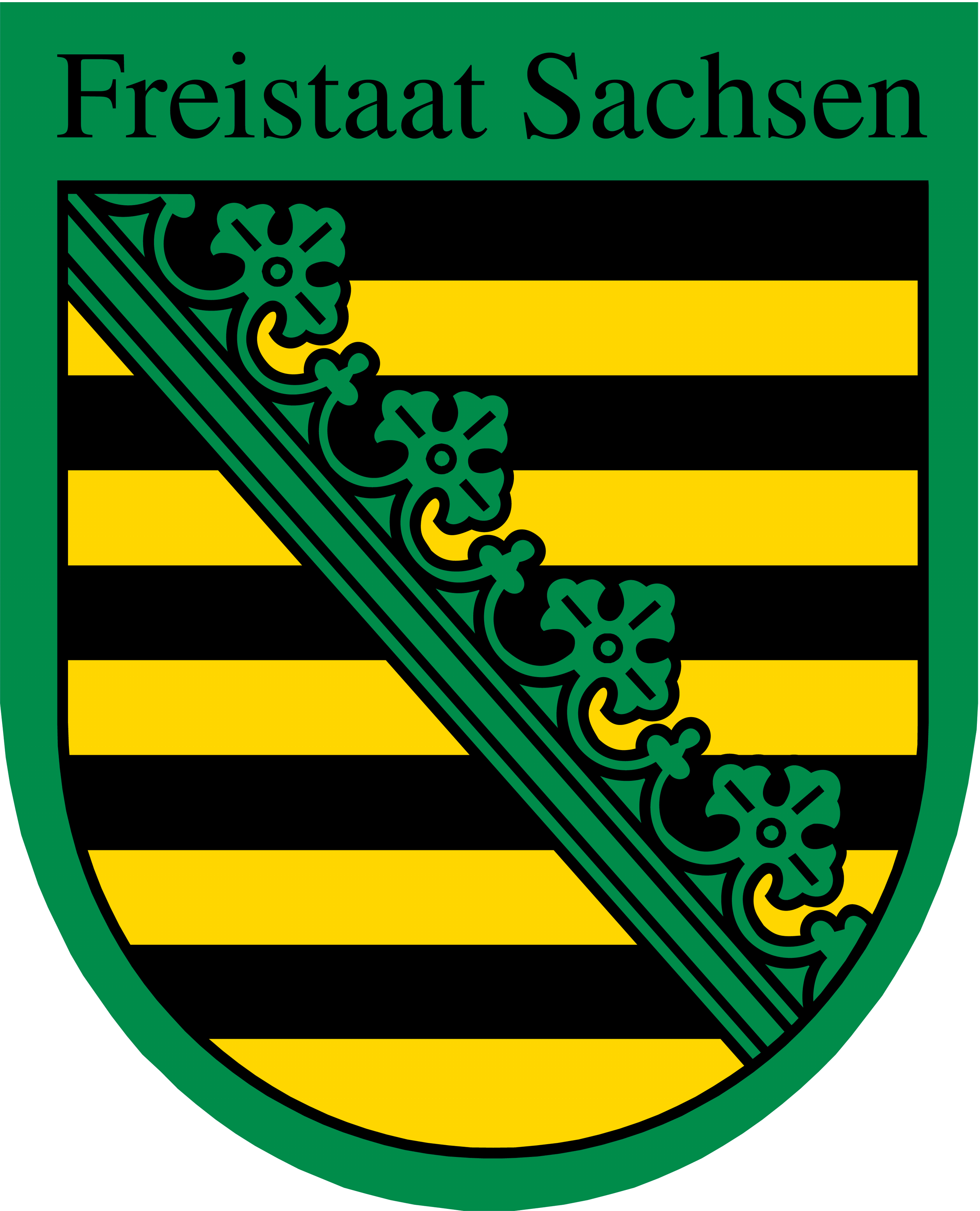 Im Bild ist das Wappen des Freistaates Sachsen zu sehen.