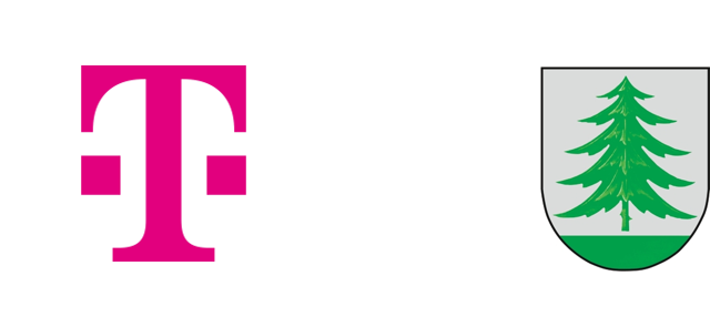 Logo Telekom und Wappen Lichtentanne