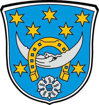 Im Bild ist das Wappen der Gemeinde Roßdorf zu sehen.