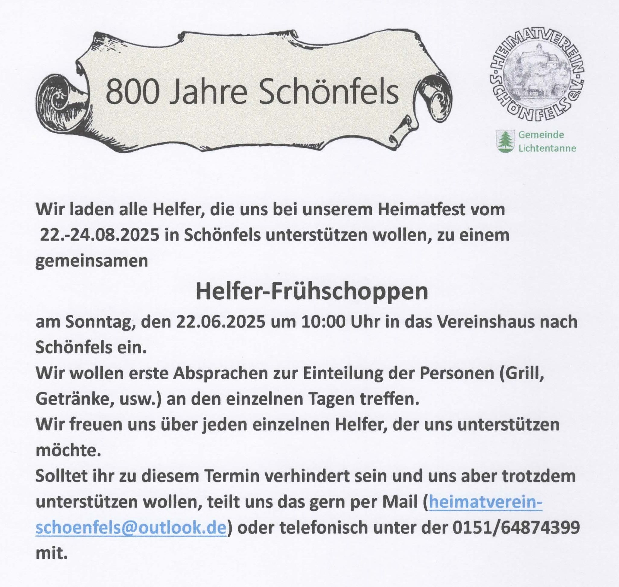 Aufruf zum Helfer-Frühschoppen