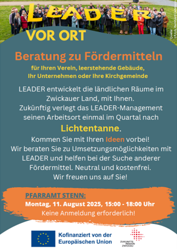 mit Beratung zu Fördermitteln für Ihren Verein, leerstehende Gebäude, Ihr Unternehmen oder Ihre Kirchgemeinde