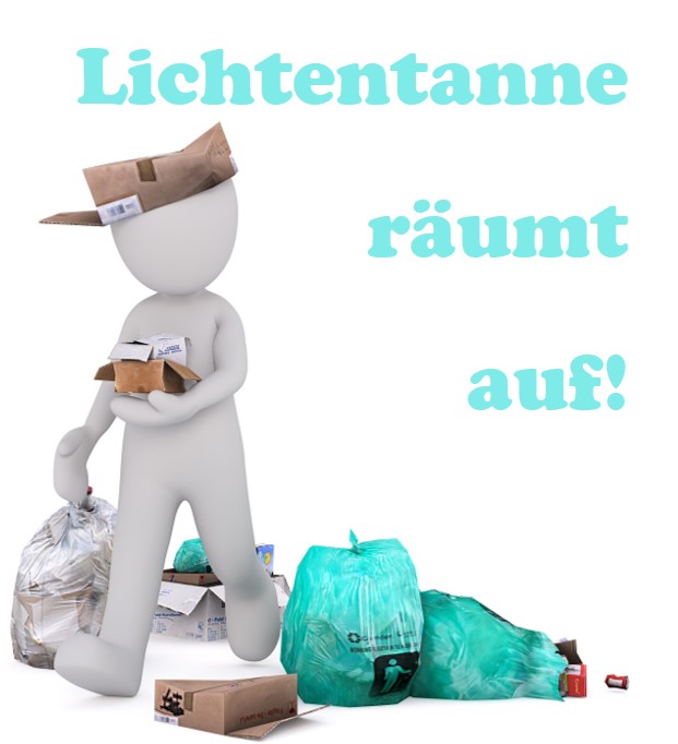 Person sammelt Müll